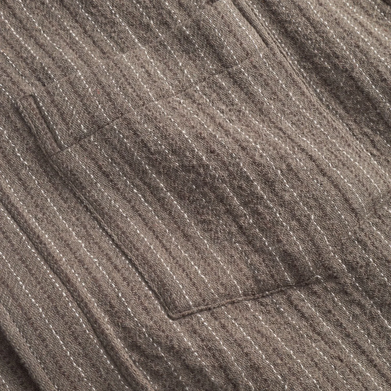 Ole Oversized Wool Stripe Shirt - Seal Brown - Image 4