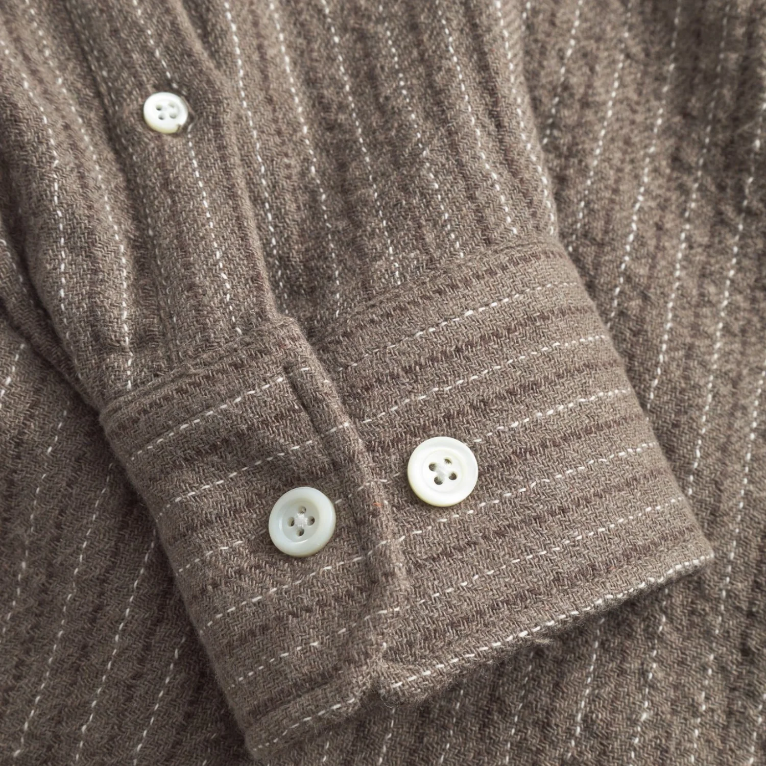 Ole Oversized Wool Stripe Shirt - Seal Brown - Image 5