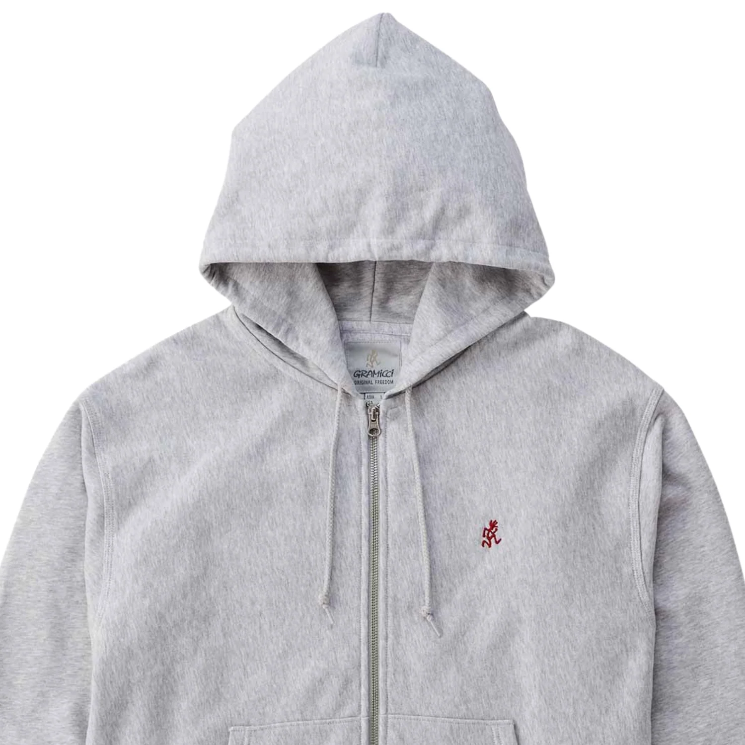One Point Zip Hooded Sweatshirt - Ash Heather - Image 2