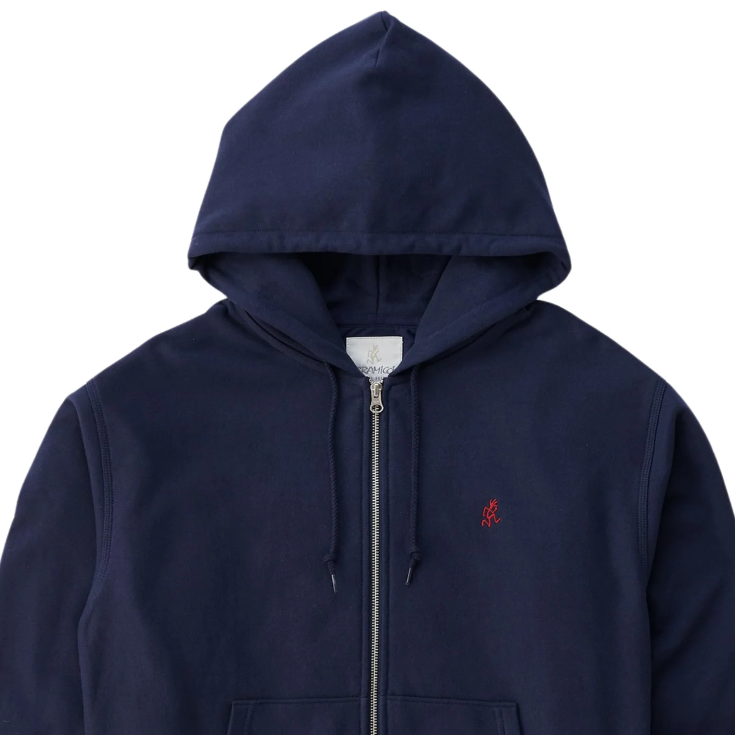 One Point Zip Hooded Sweatshirt - Navy - Image 2