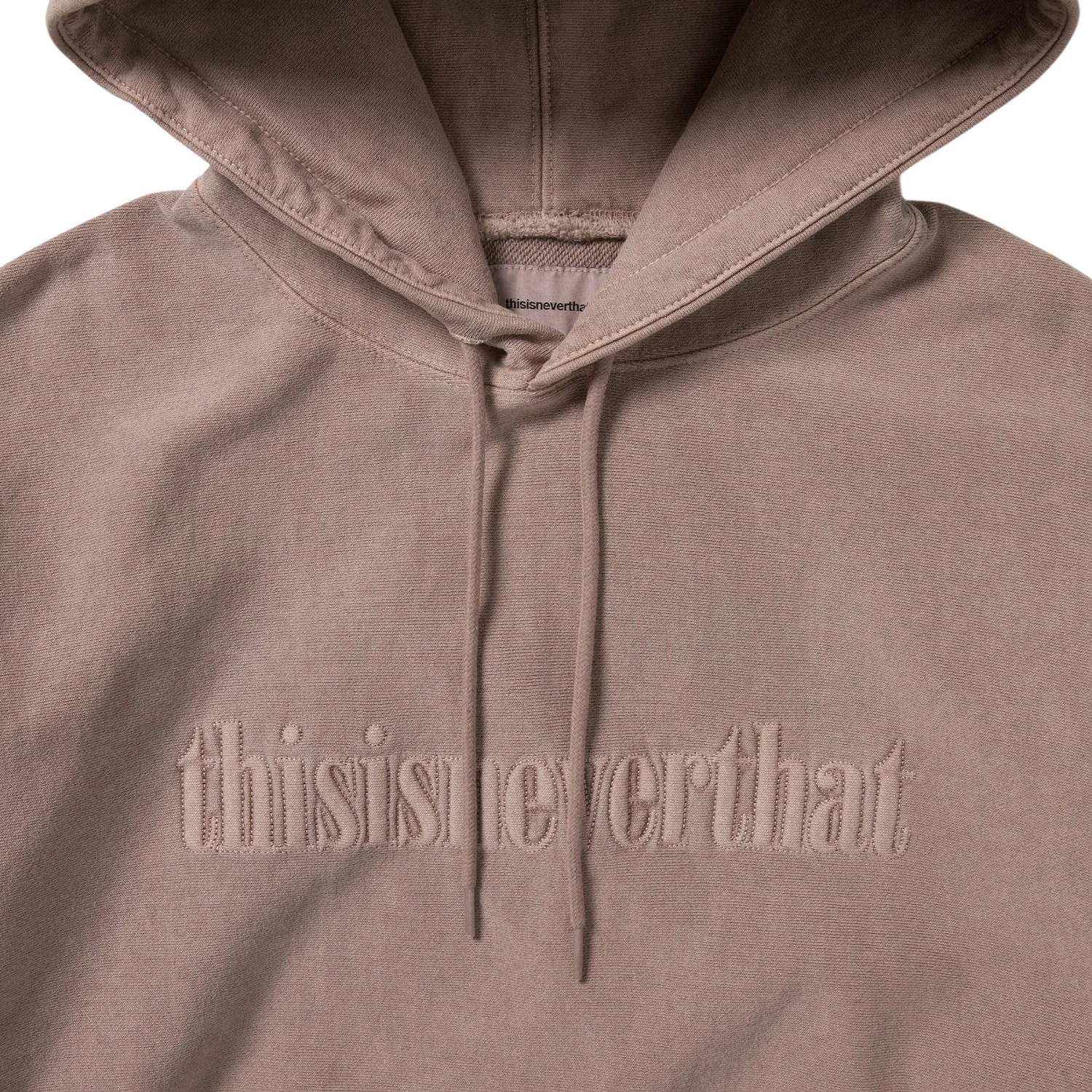 Overdyed Embroidery Hoodie - Dusty Pink - Image 3