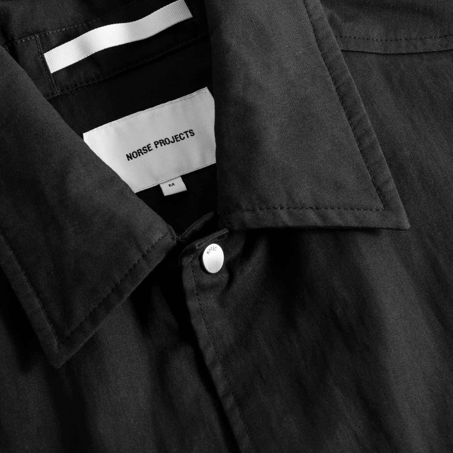 Pelle Fine Broken Twill Overshirt - Black - Image 3