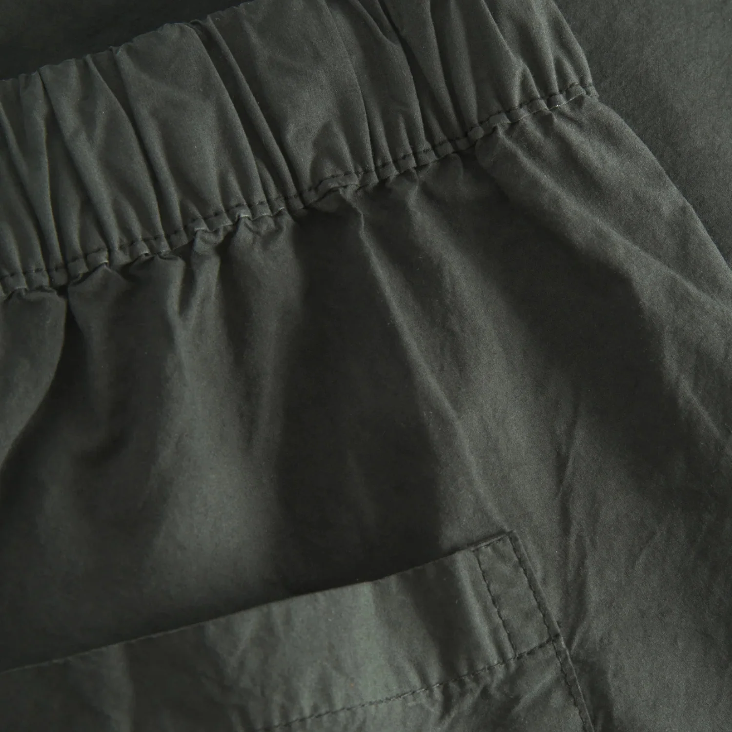 Per Cotton Tencel Shorts - Black Olive - Image 3
