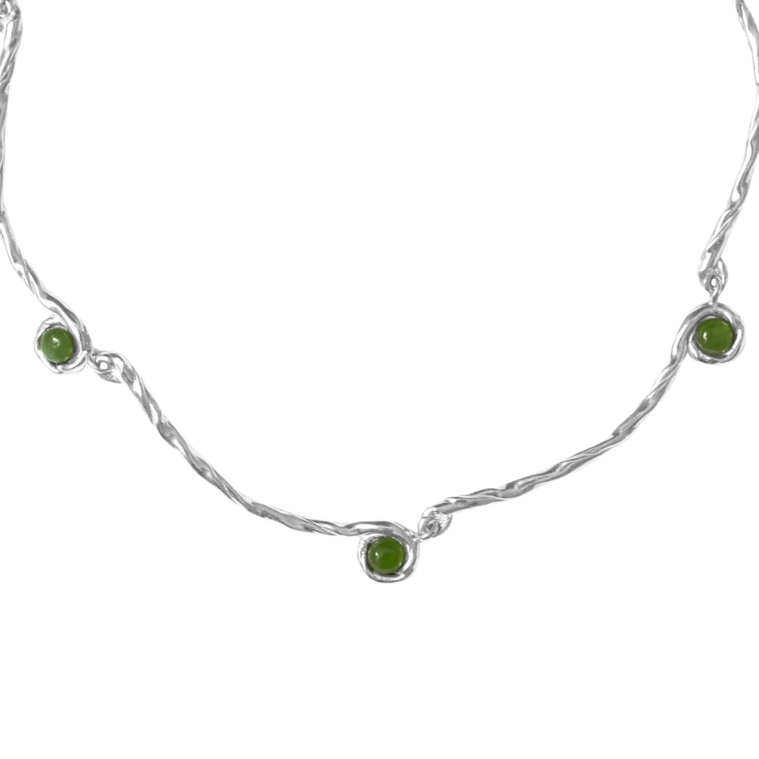Petite Lago Jade Necklace - Silver/Nephrite Jade - Image 2