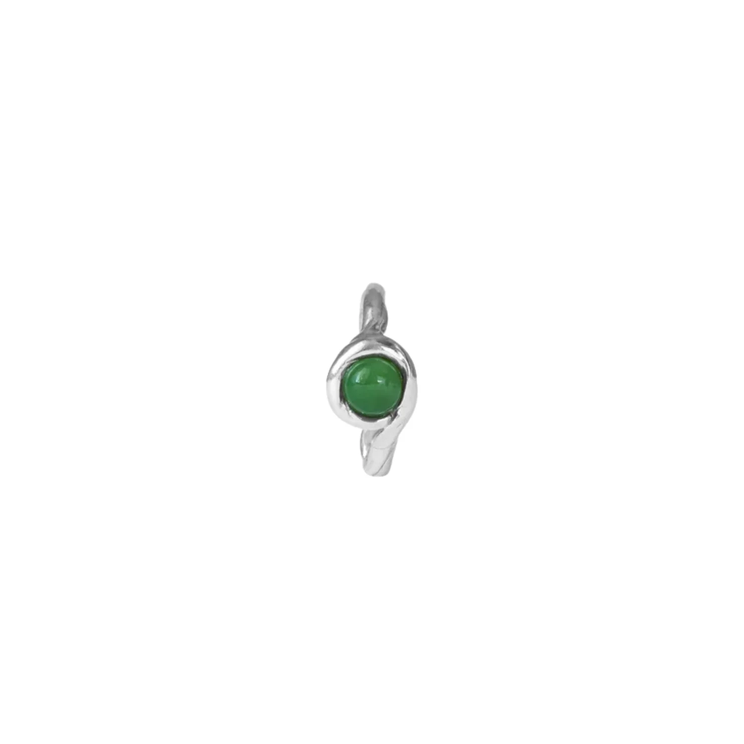 Petite Lago Jade Ring - Silver/Nephrite Jade - Image 3
