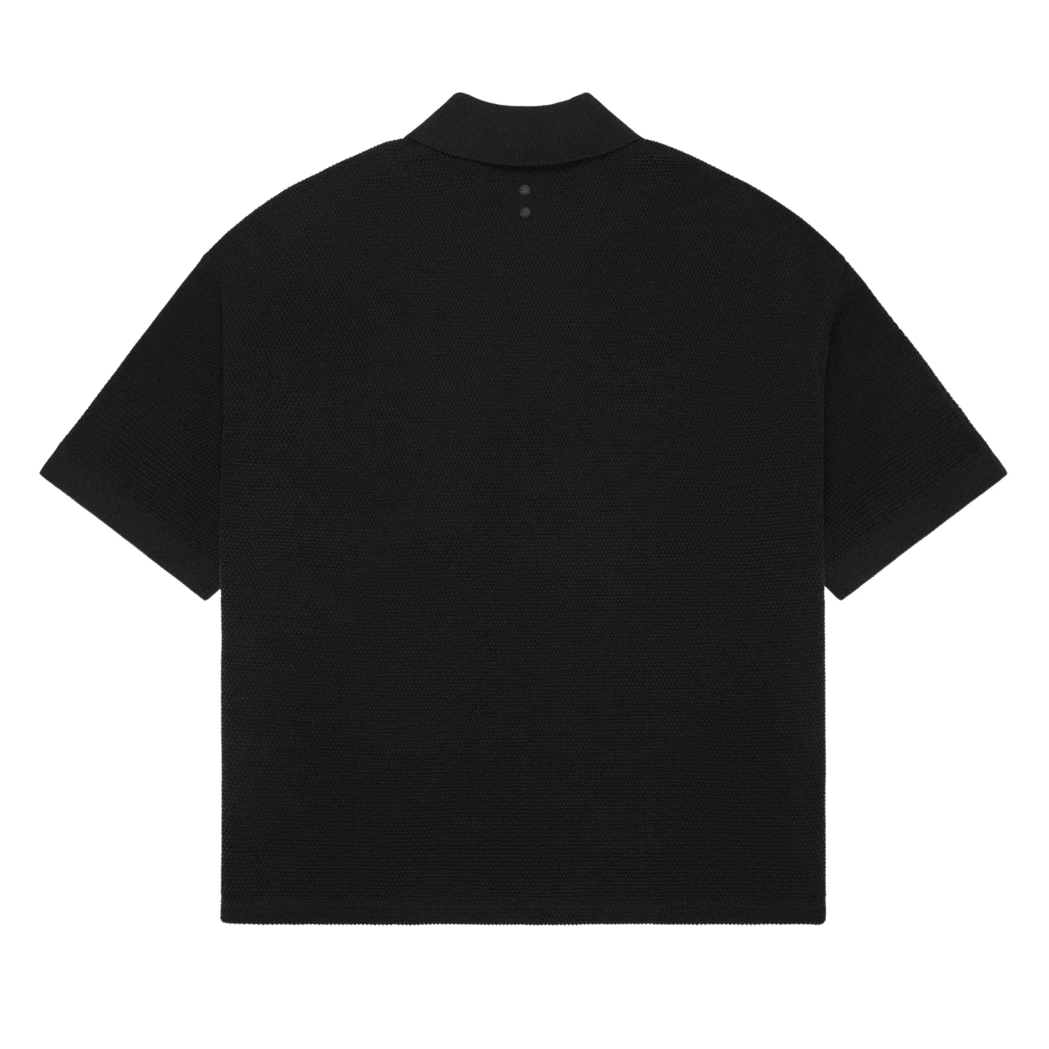 Pique Knitted Polo - Black/Ecru - Image 2