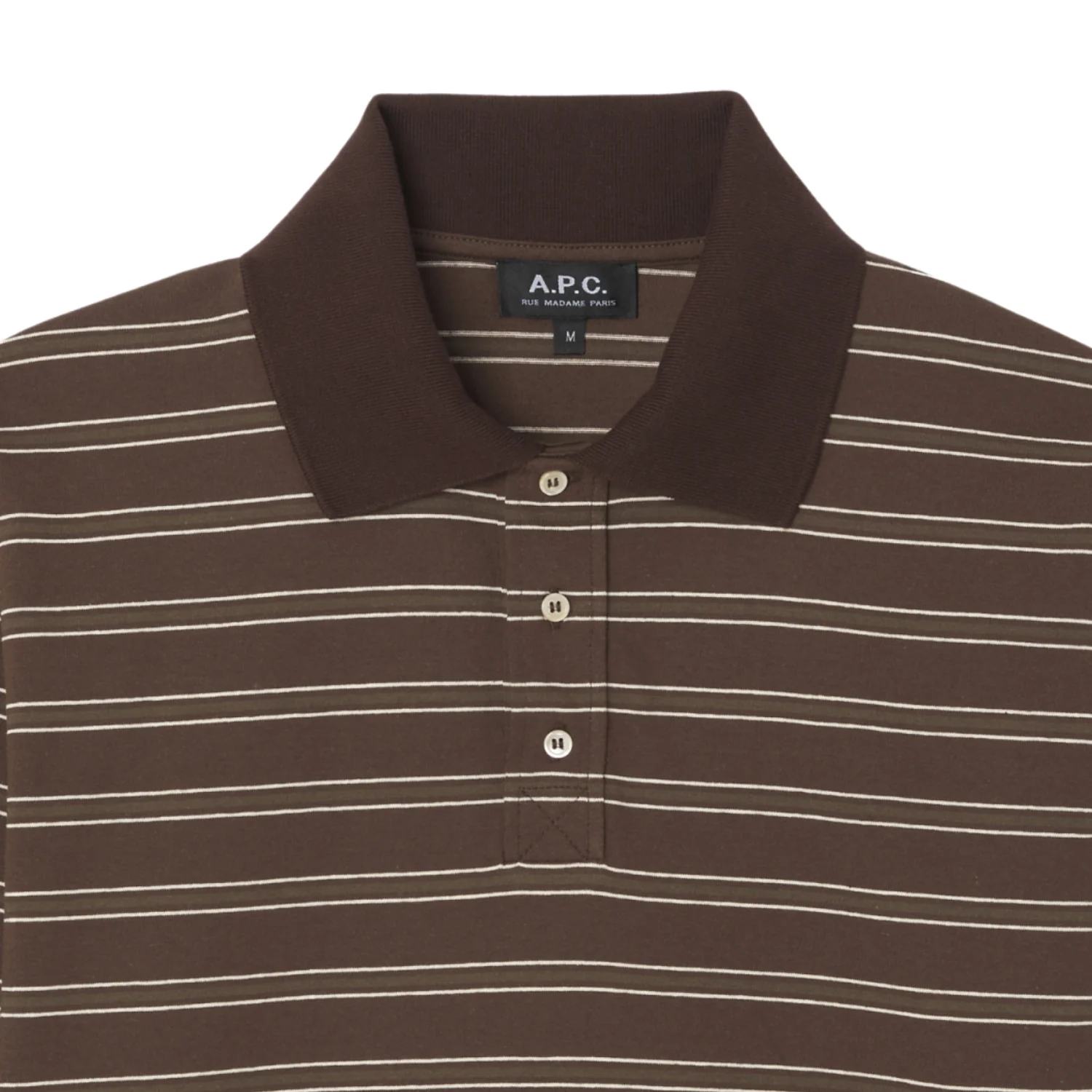 Polo Manches Lounges Raye - Marron - Image 2