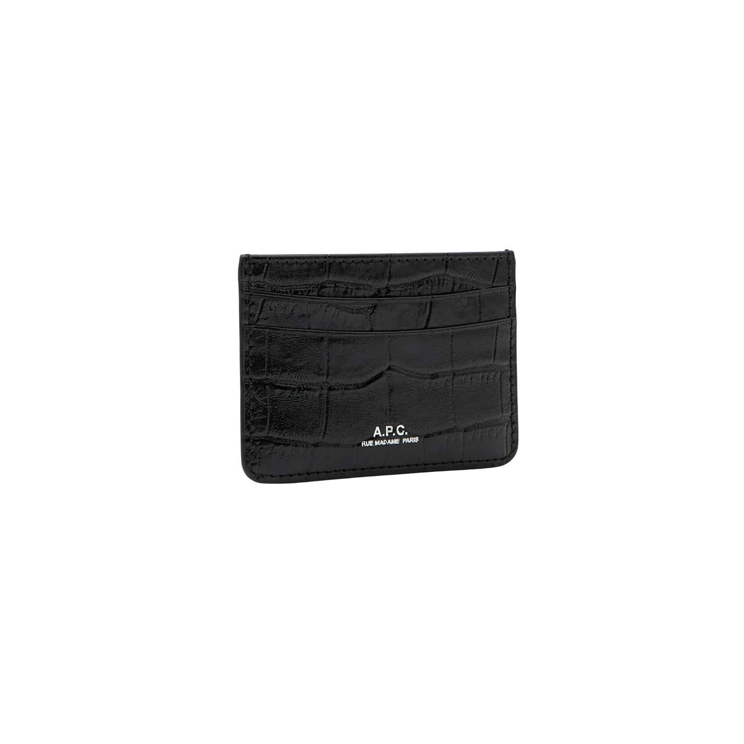 Portes-Cartes Andre Crocodile Leather - Black - Image 3