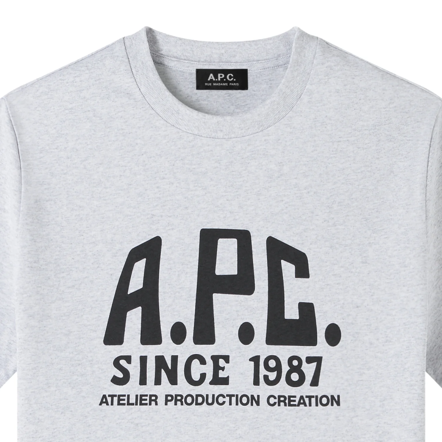 Print Label T-Shirt - Heathered Grey - Image 2