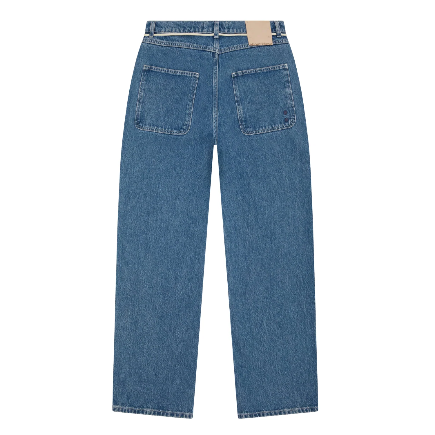 Relaxed Denim Jean - Mid Wash Blue - Image 2