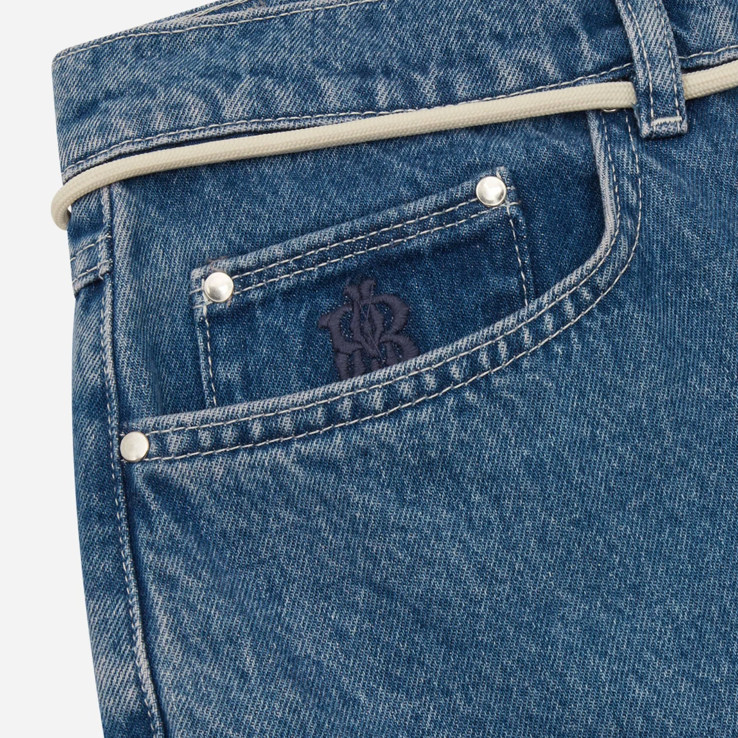 Relaxed Denim Jean - Mid Wash Blue - Image 3