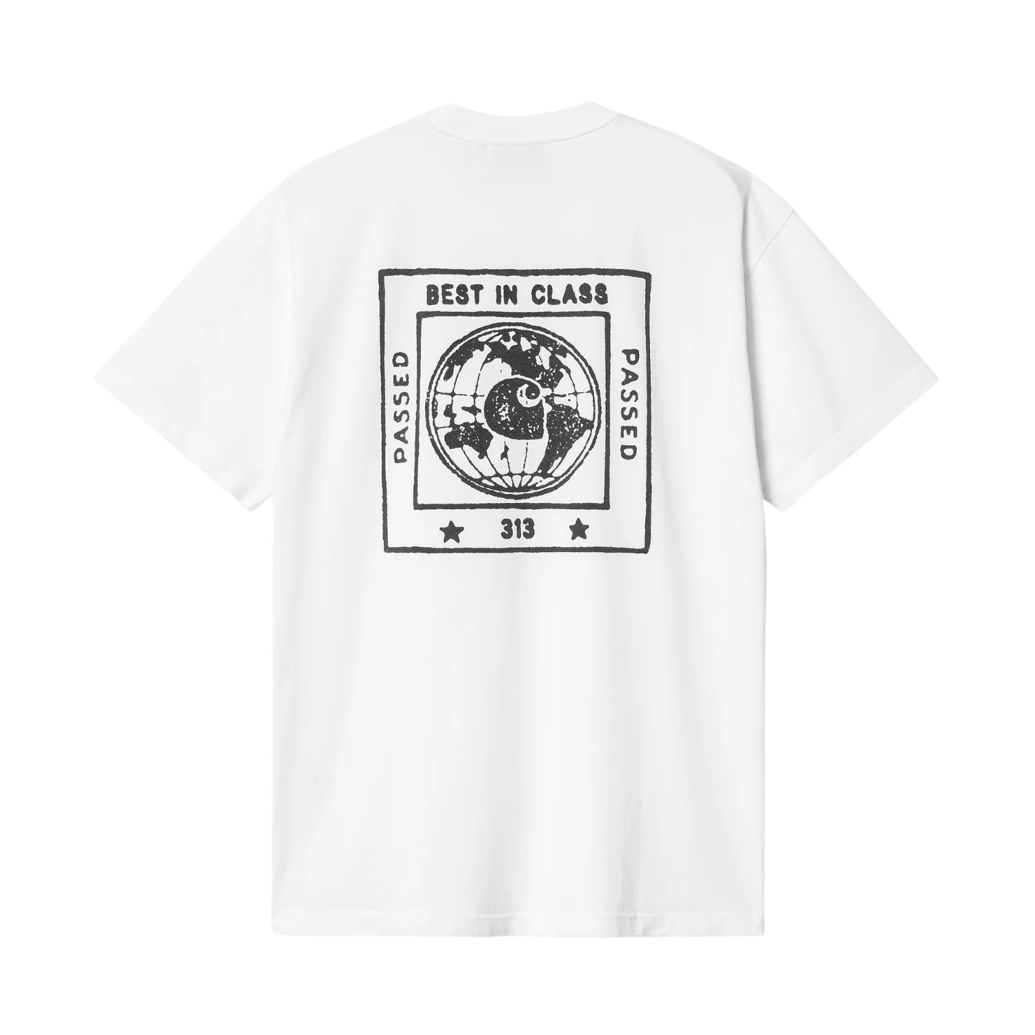 S/S Stamp T-Shirt - White/Black Stone Washed - Image 2
