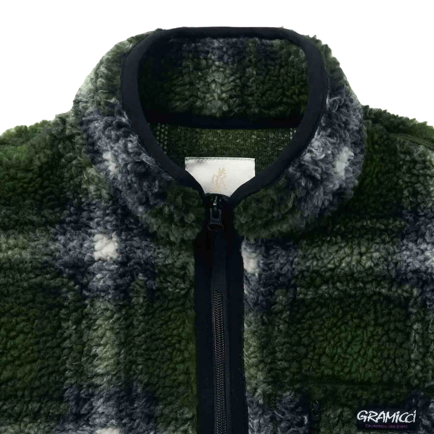 Shadow Plaid Sherpa Jacket - Olive Shadow Plaid - Image 2