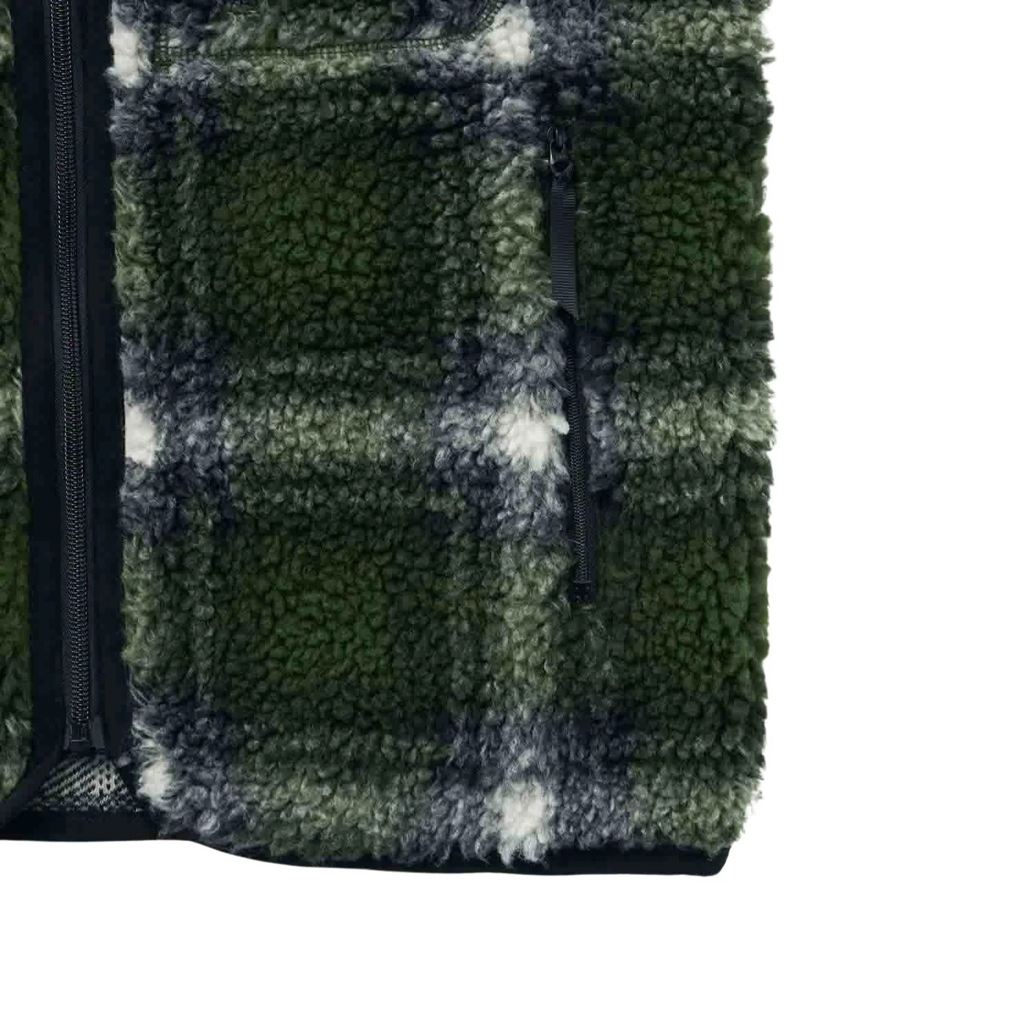 Shadow Plaid Sherpa Jacket - Olive Shadow Plaid - Image 3