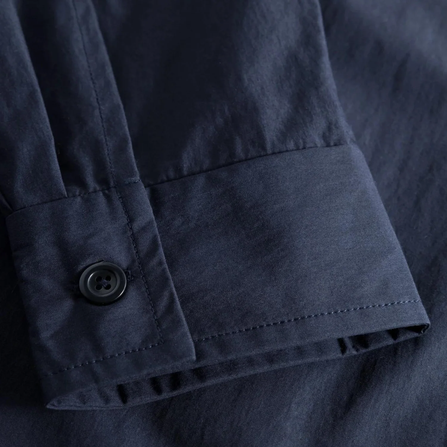 Silas Tech Poplin Shirt - Dark Navy - Image 3