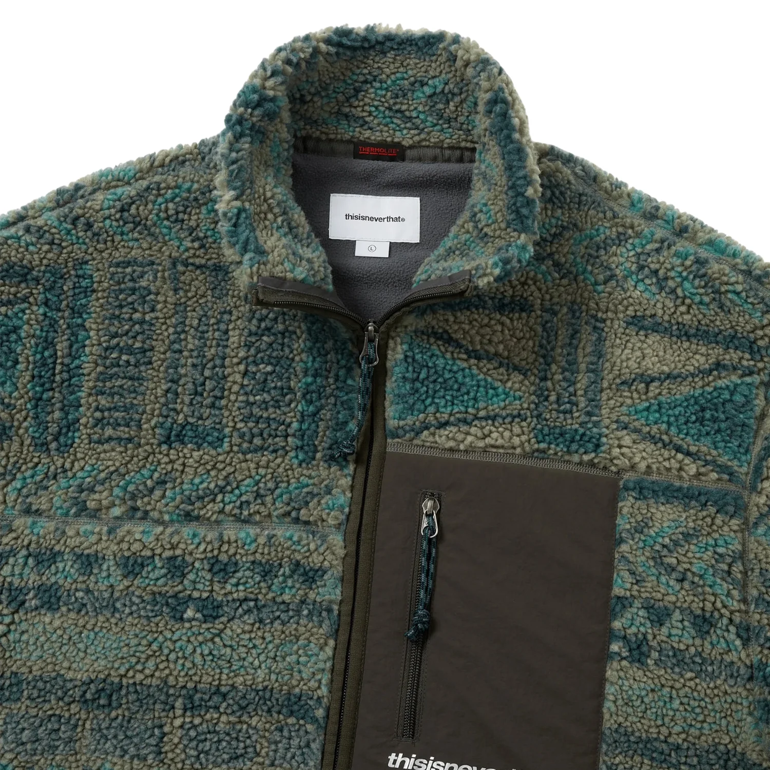 SP Sherpa Fleece Jacket - Olive - Image 3