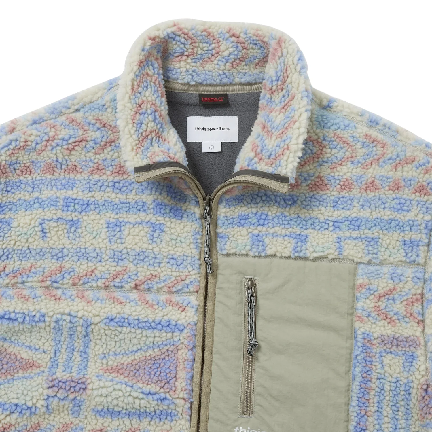 SP Sherpa Fleece Jacket - Stone - Image 3