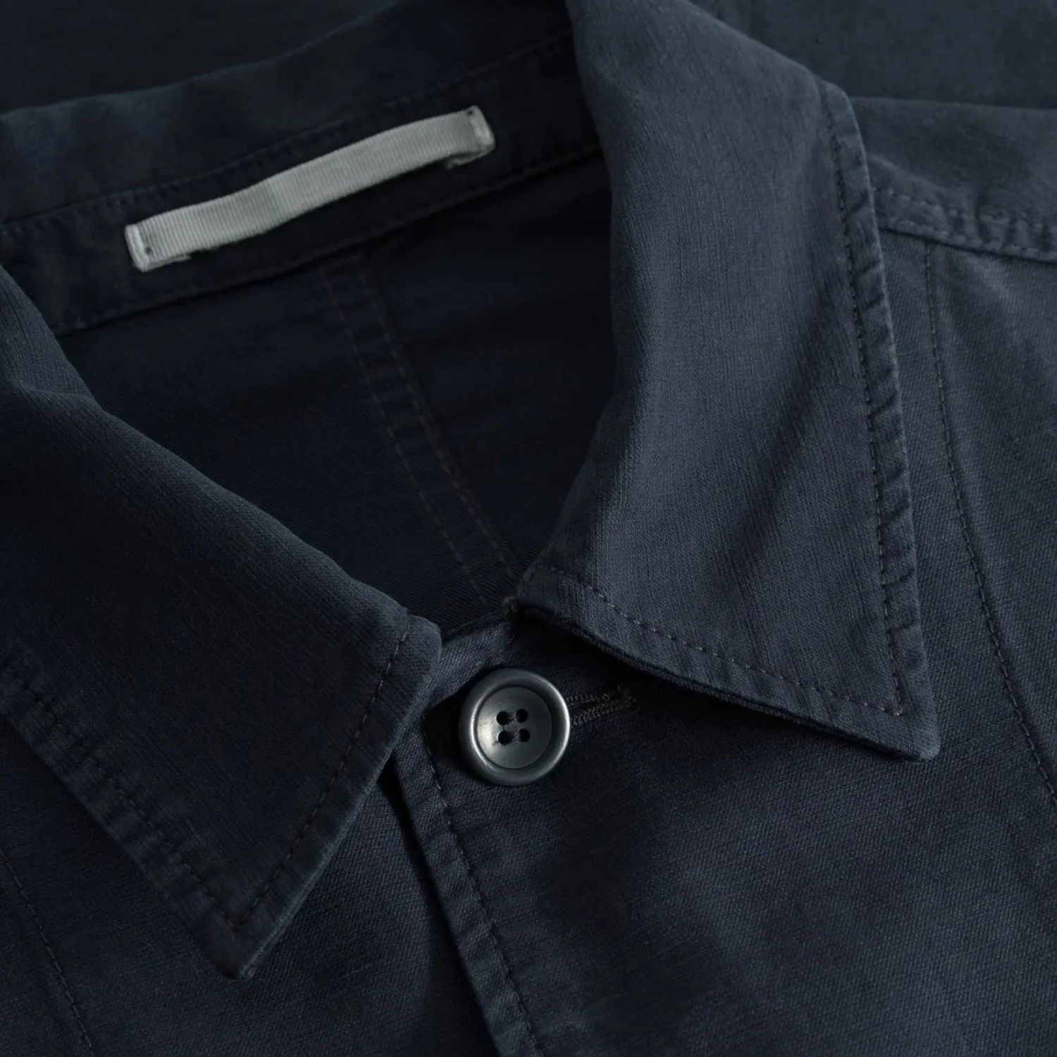 Tyge Cotton Linen Overshirt - Dark Navy - Image 3