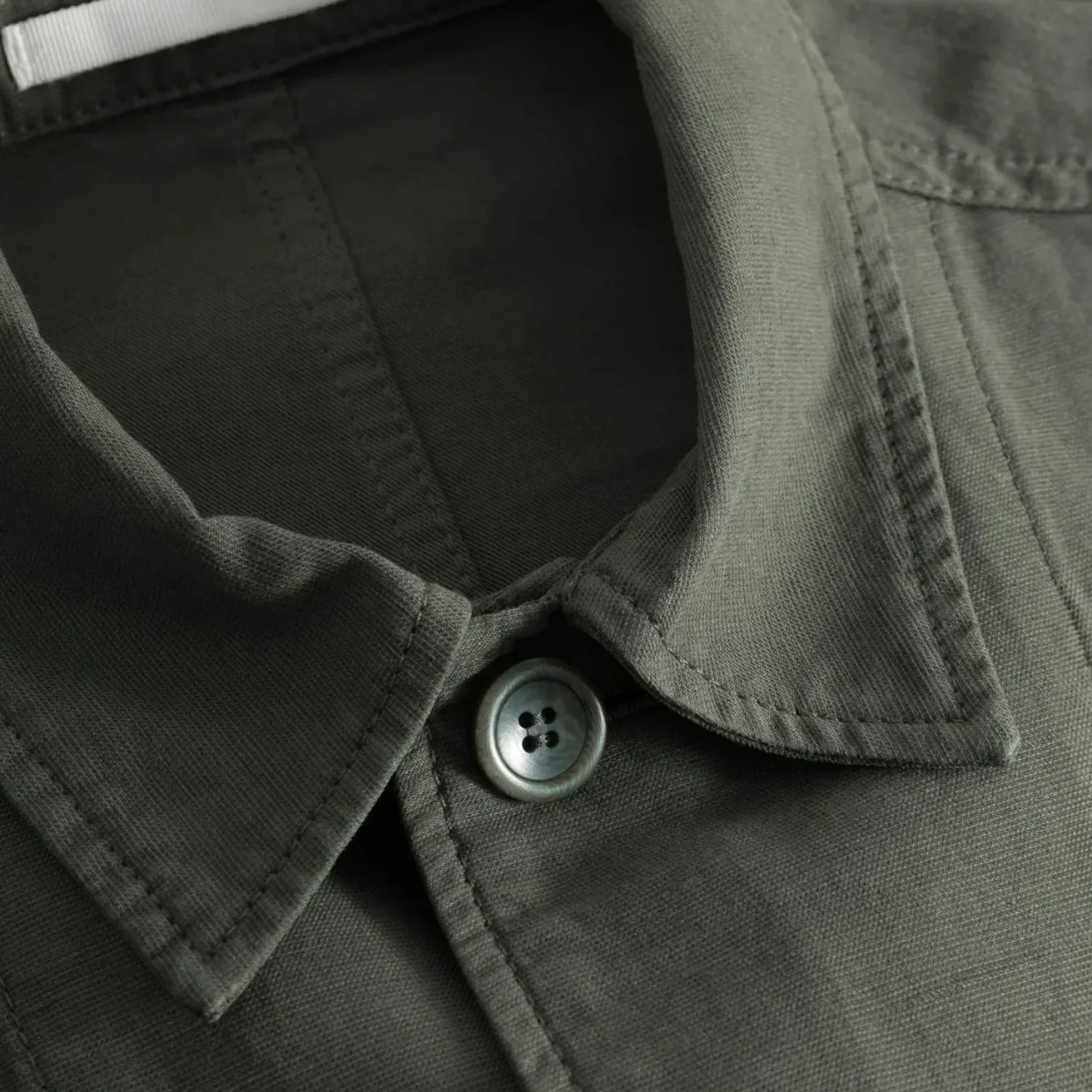 Tyge Cotton Linen Overshirt - Spruce Green - Image 3
