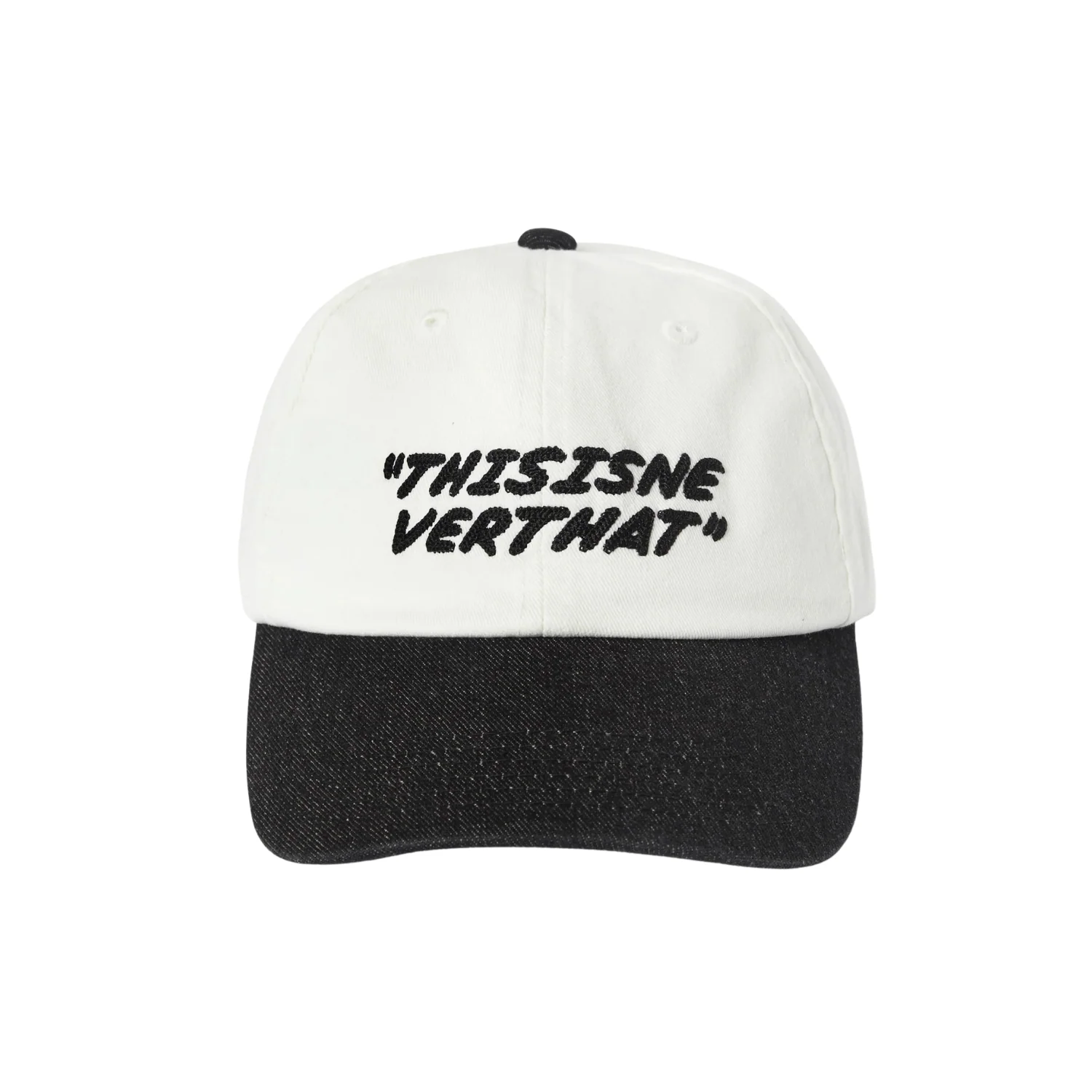 Visor Denim Cap - White/Black - Image 3