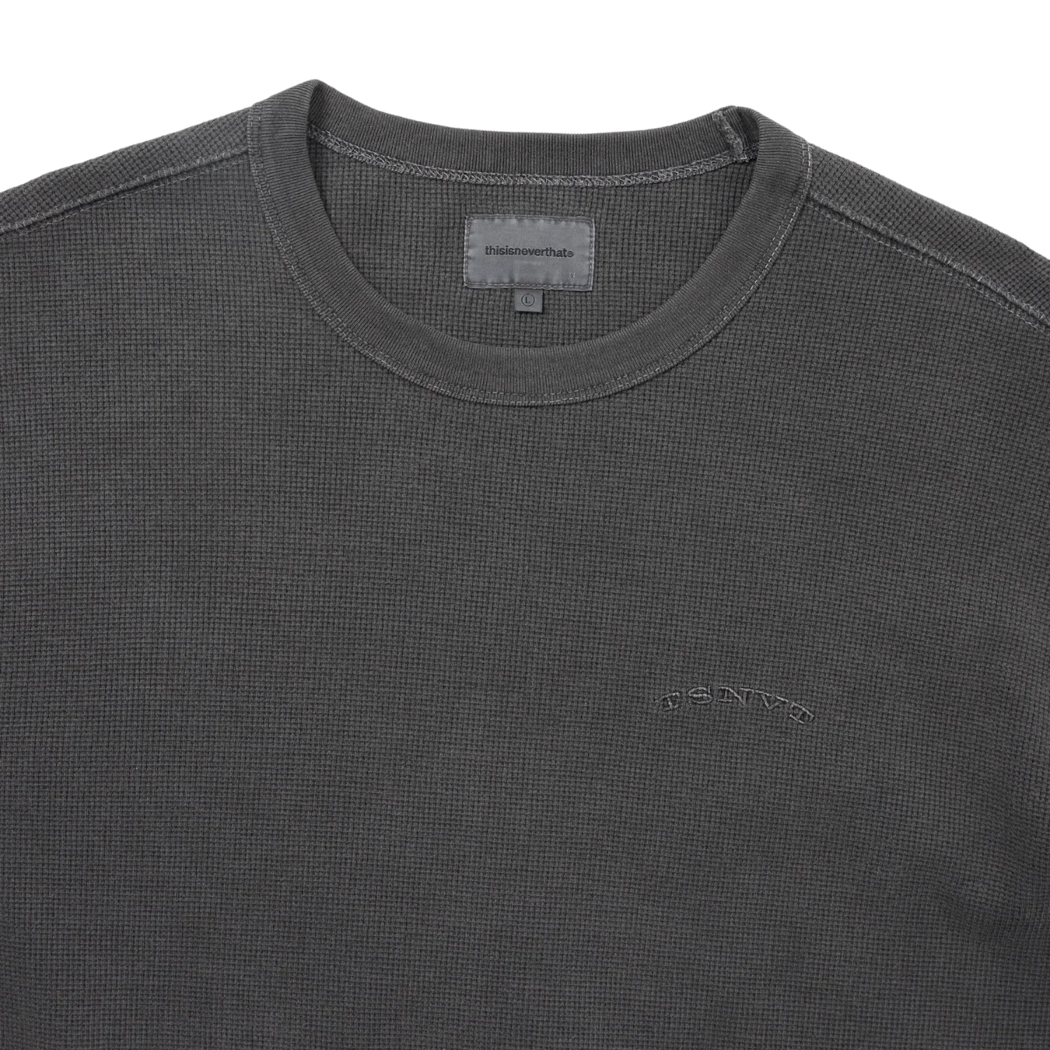 Waffle L/S Tee - Charcoal - Image 3