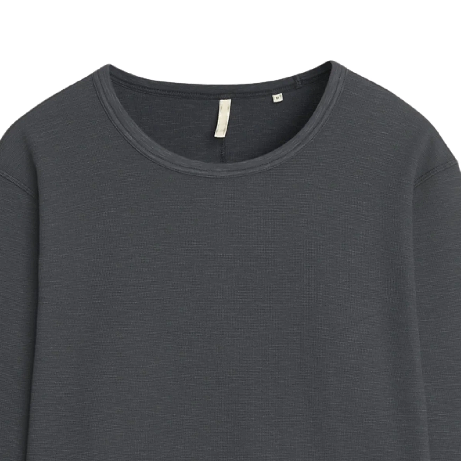 Waffle Tee LS - Washed Black - Image 2