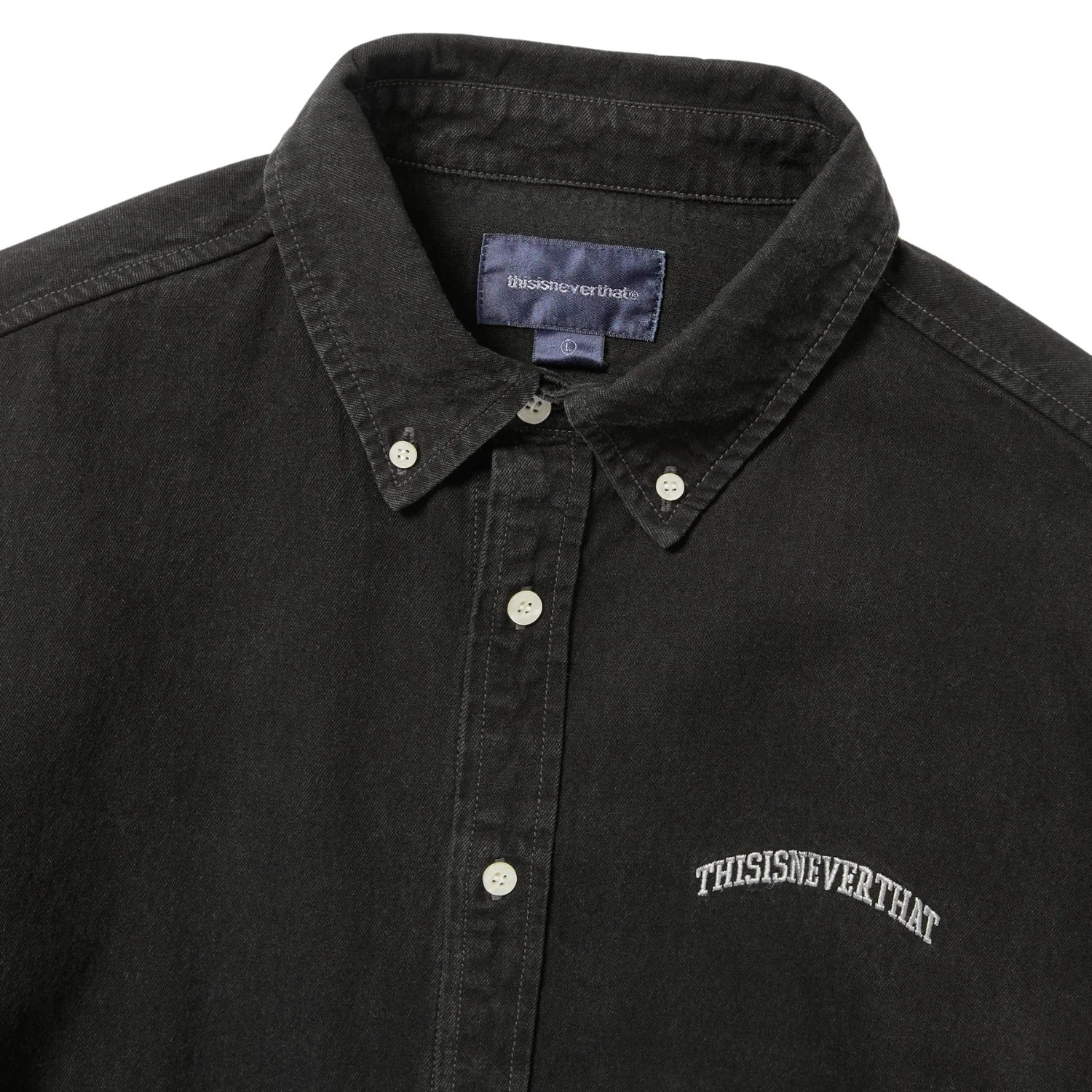 Washed Denim Shirt - Black - Image 3