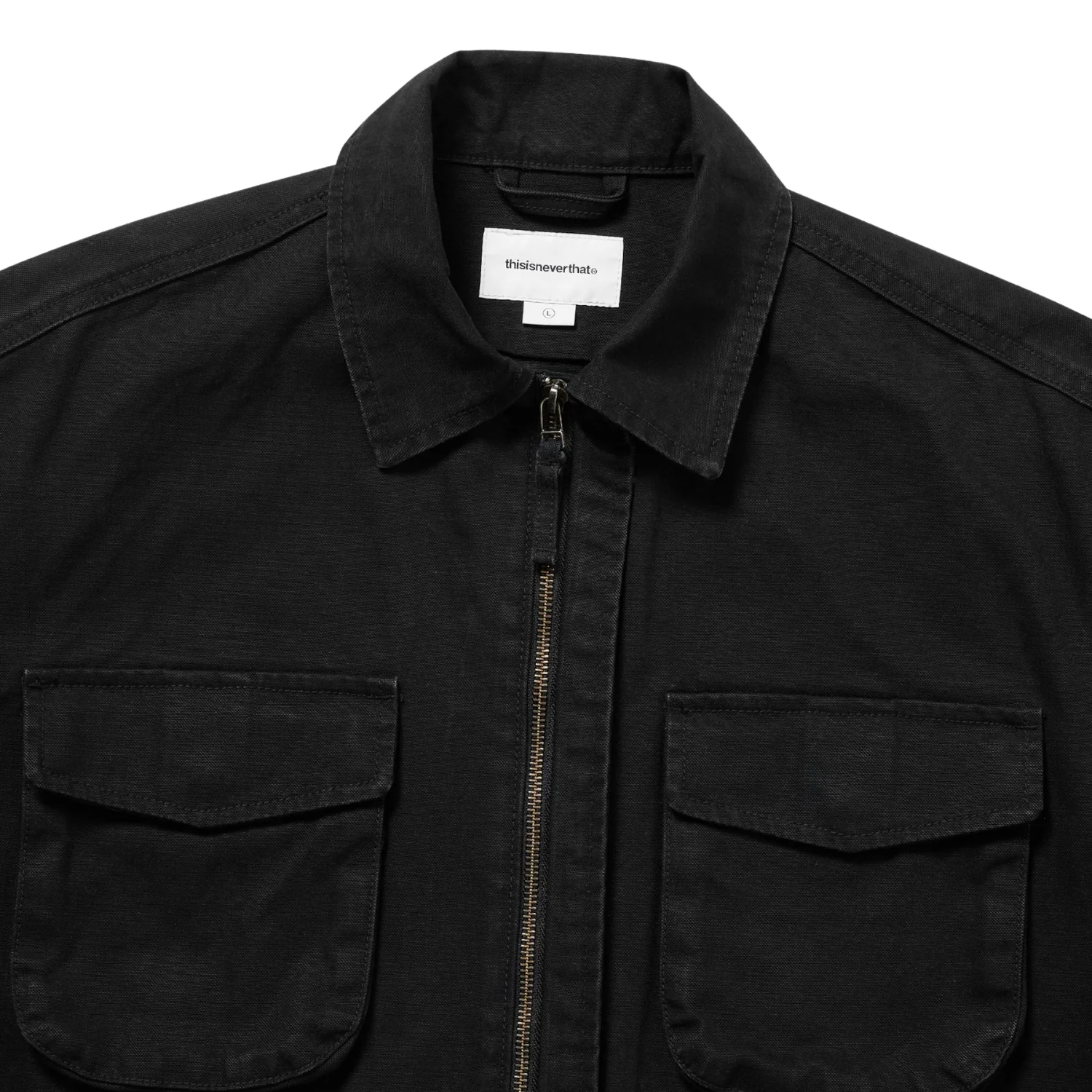 Washed Zip Shirt - Black - Image 3