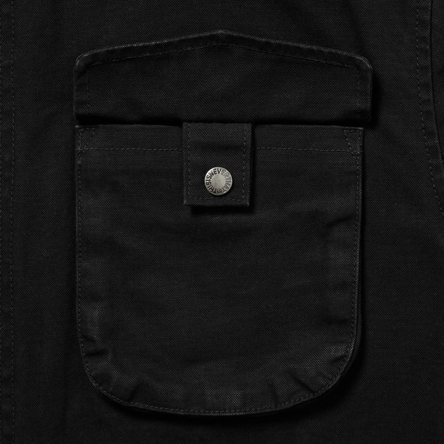 Washed Zip Shirt - Black - Image 4